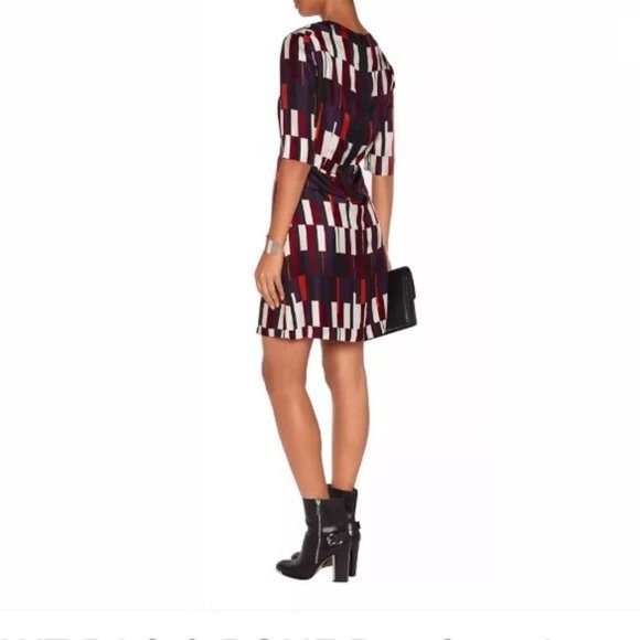 RAG & BONE Bus Seat Anne Dress sz 4 Women's Silk Geo Print Shift Business Casual - Picture 12 of 13